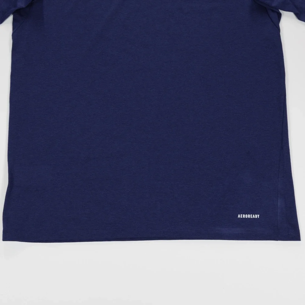 Adidas Men's Crew Neck Short Sleeve Feel Ready Training Tee Dark‎ Blue Size M - Picture 6 of 8